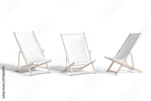 White folding beach chair mockup