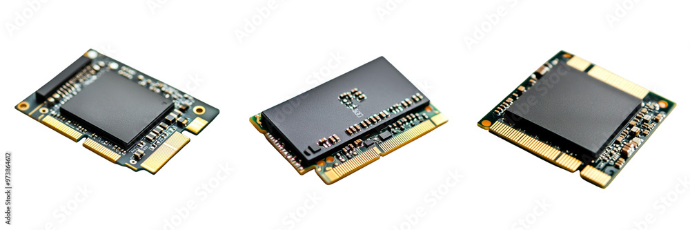 A set of SSD Solid State Drive Isolated in a Transparent Background A set of SSD Solid State Drive Isolated in a Transparent Background