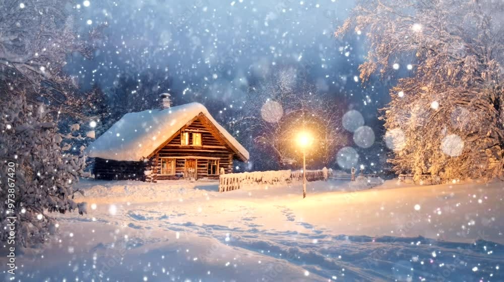 Scene of lonely house during winter, Camera slow motion with different angles Scene of lonely house during winter, Camera slow motion with different angles