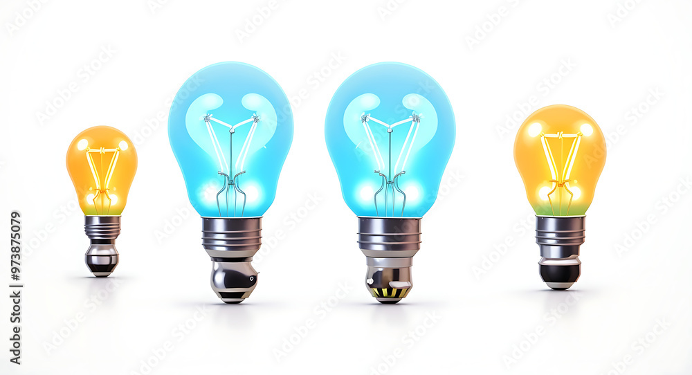 A classic lightbulb with a glowing filament, isolated on a white background. Ideal for energy concepts, innovation graphics, or branding resources A classic lightbulb with a glowing filament, isolated on a white background. Ideal for energy concepts, innovation graphics, or branding resources