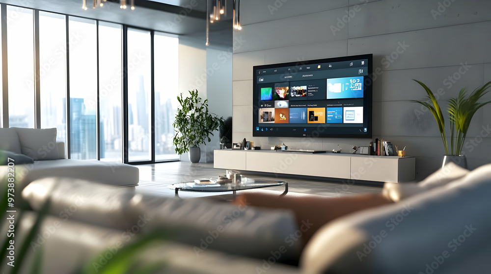 Modern Living Room Interior 3D Rendering Modern Living Room Interior 3D Rendering
