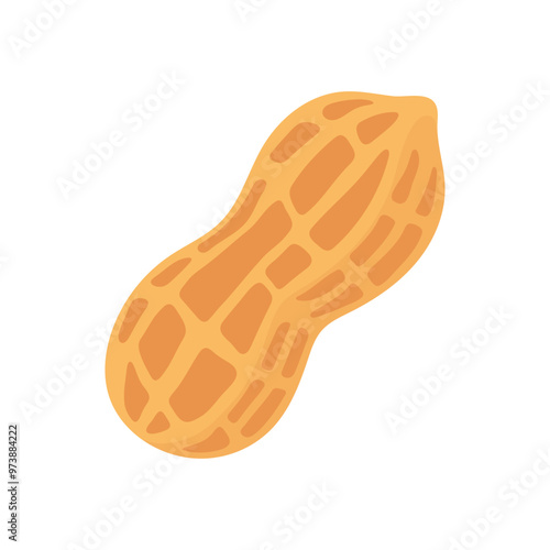 A single peanut in its shell, isolated on a white background.