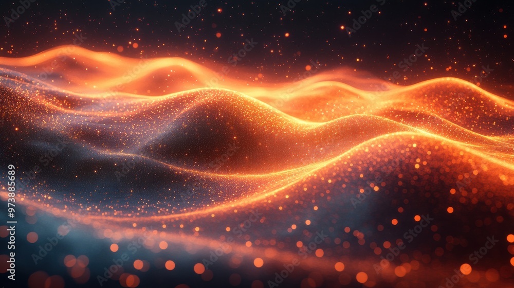 Fototapeta premium Creative abstract design with flowing curves and light trails reflecting the dynamic nature of innovation and emerging technologies.
