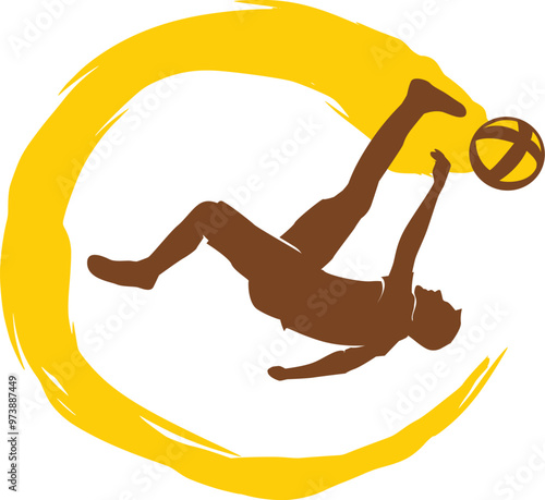 Premium Illustration of teqball player in action best for your digital graphic and print	