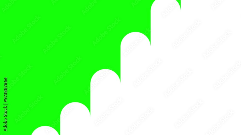 Rounded line wipe transition pack on green screen background