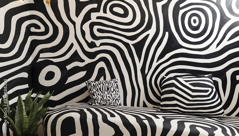 Stick to monochrome patterns like stripes, polka dots, or abstract swirls for a visually interesting yet subtle design