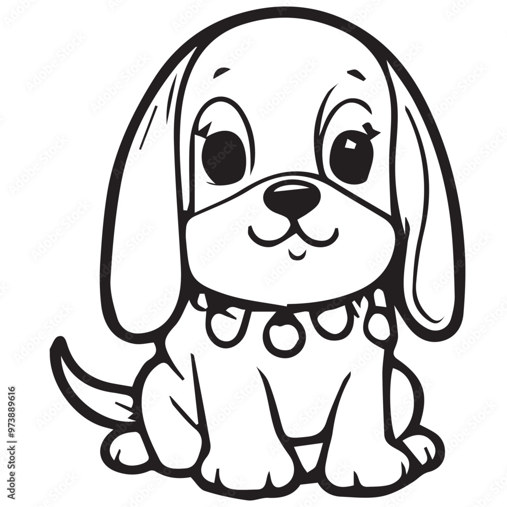 Fototapeta premium Puppy line art 