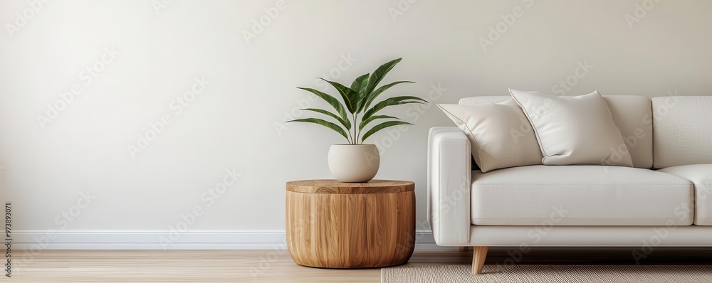 Teak side table in a modern living room, showcasing natural materials and ecofriendly design Teak side table, Ecofriendly interior Teak side table in a modern living room, showcasing natural materials and ecofriendly design Teak side table, Ecofriendly interior