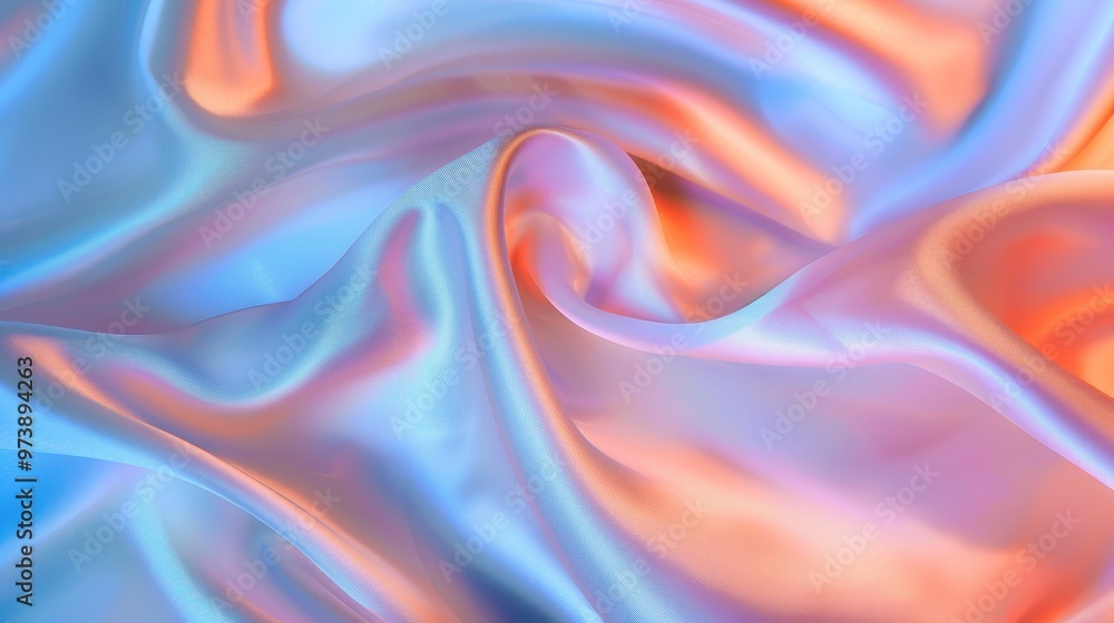 Obraz premium Luxurious silk texture, vibrant colors, intricate patterns, high-definition quality, perfect for digital backgrounds, enhancing modern design aesthetics, ideal for creative projects.