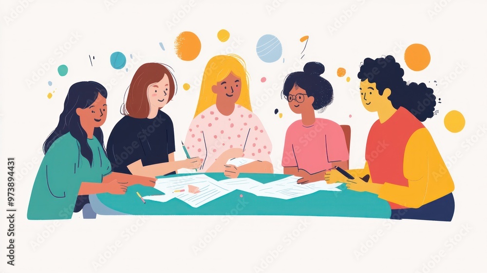 A positive learning environment where students of different backgrounds are collaborating on a group project, fostering inclusivity and teamwork A positive learning environment where students of different backgrounds are collaborating on a group project, fostering inclusivity and teamwork