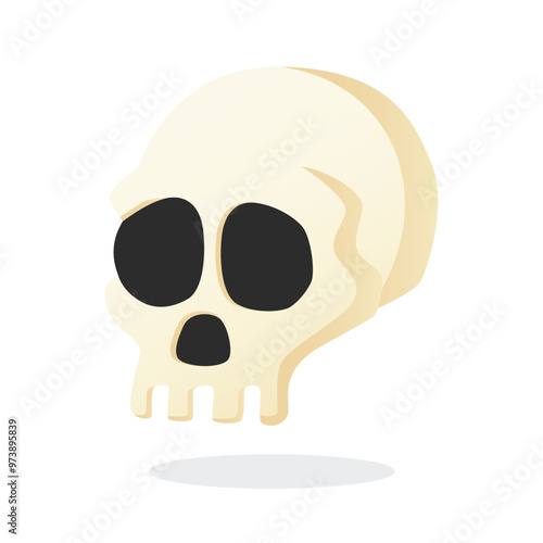 Skull Head flat art illustration with simple style