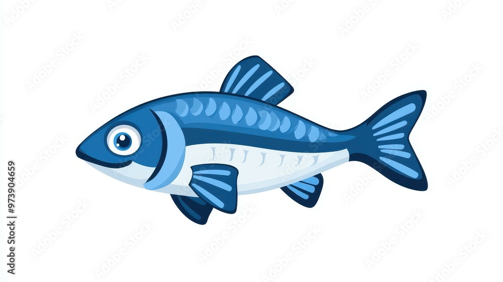 Naklejka premium Vibrant fish illustration, full of color and texture, perfect for adding a playful touch to any design project.