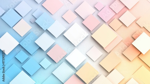 Abstract Geometric Pattern with Pastel Colors and D Squares