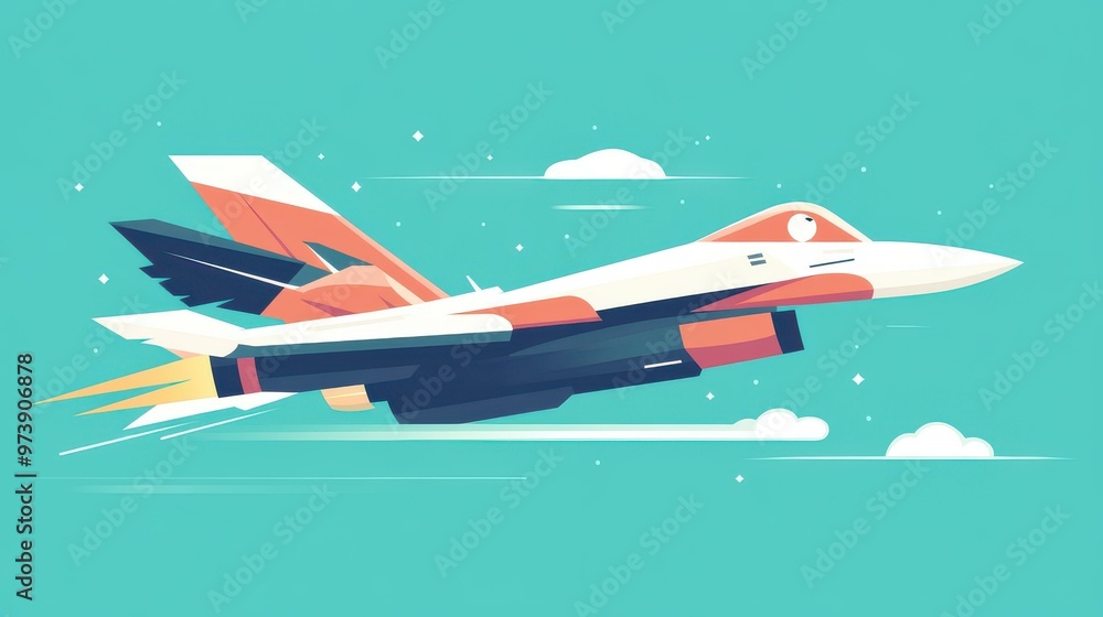 A vibrant scene featuring a striking jet and an eagle soaring through a clear blue sky, capturing Independence Day excitement. A vibrant scene featuring a striking jet and an eagle soaring through a clear blue sky, capturing Independence Day excitement.