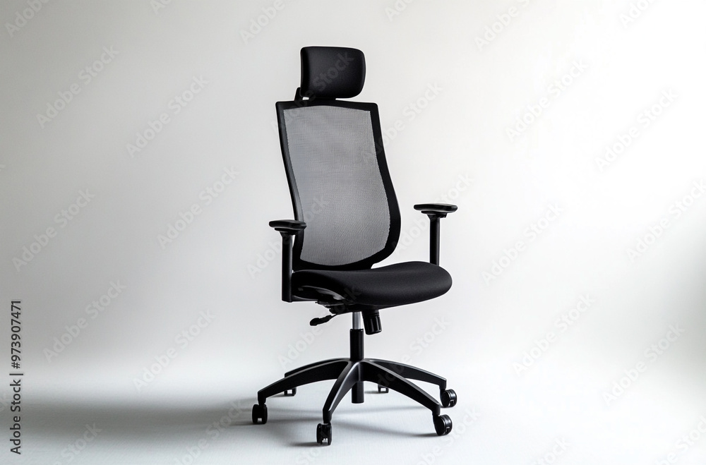 an ergonomic office chair, featuring adjustable lumbar support and mesh backrest an ergonomic office chair, featuring adjustable lumbar support and mesh backrest