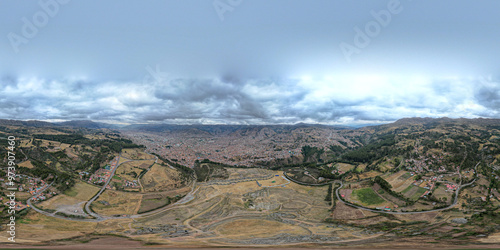 360 Sphere Panorama Sacsayhuaman Cusco Peru