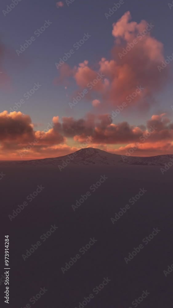 Aerial - Flying over Antarctica at sunset Aerial - Flying over Antarctica at sunset
