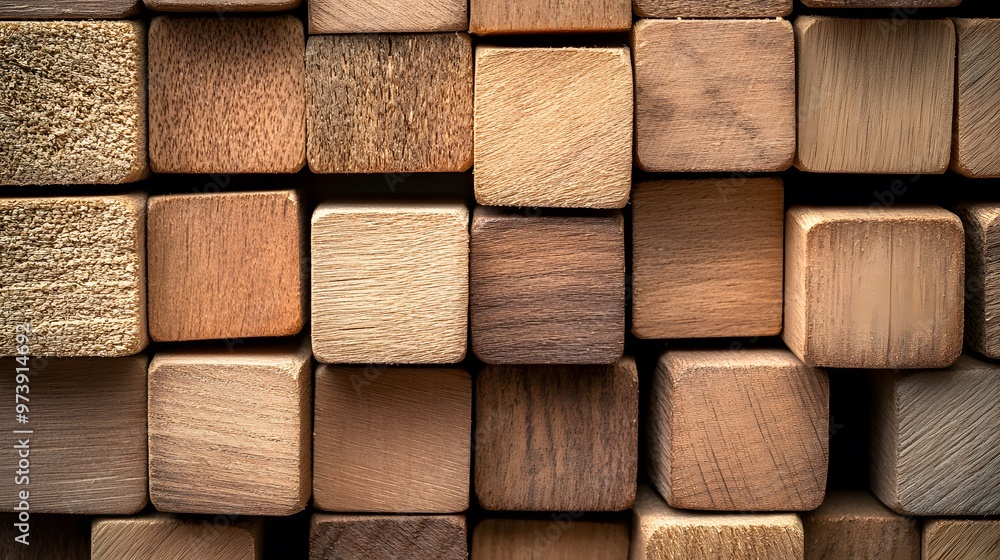 Stacked Wooden Blocks with Variations in Grain and Color Stacked Wooden Blocks with Variations in Grain and Color