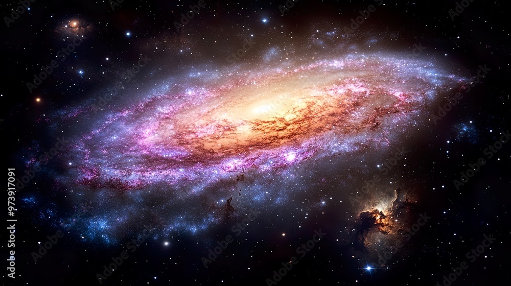 Fototapeta premium Stunning galaxy view showcasing cosmic beauty.