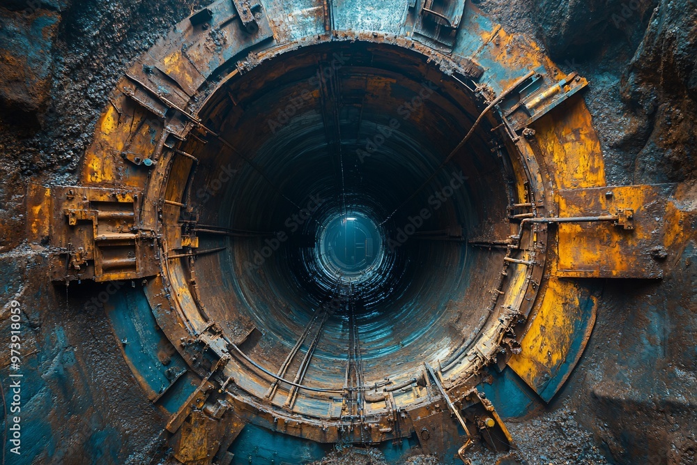 Rusty Metal Tunnel Industrial Abstract Background Rusty Metal Tunnel Industrial Abstract Background