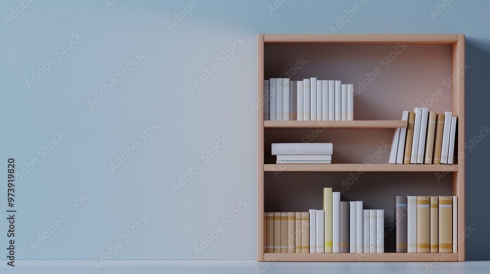 Modern 3D Bookshelf with Files | Minimalist Office Organization Modern 3D Bookshelf with Files | Minimalist Office Organization