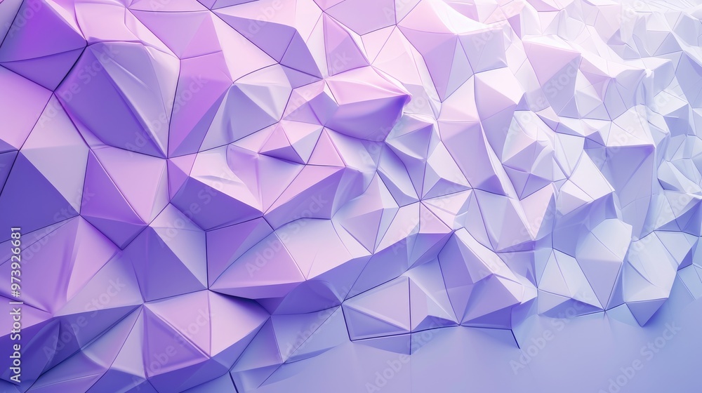 Fototapeta premium Purple prism shaped triangles in a 3D geometric texture abstract wall backgrounds
