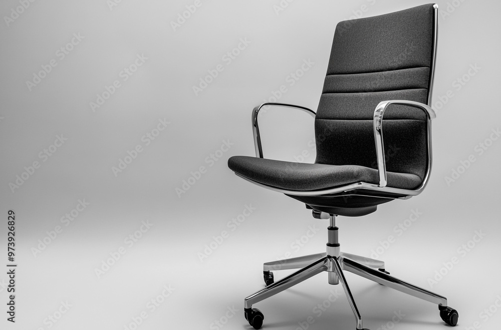 a conference room chair with cushioned seat and backrest, and sleek armrests a conference room chair with cushioned seat and backrest, and sleek armrests