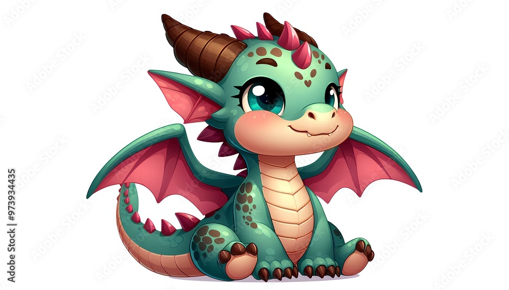 Fototapeta premium adorable baby dragon