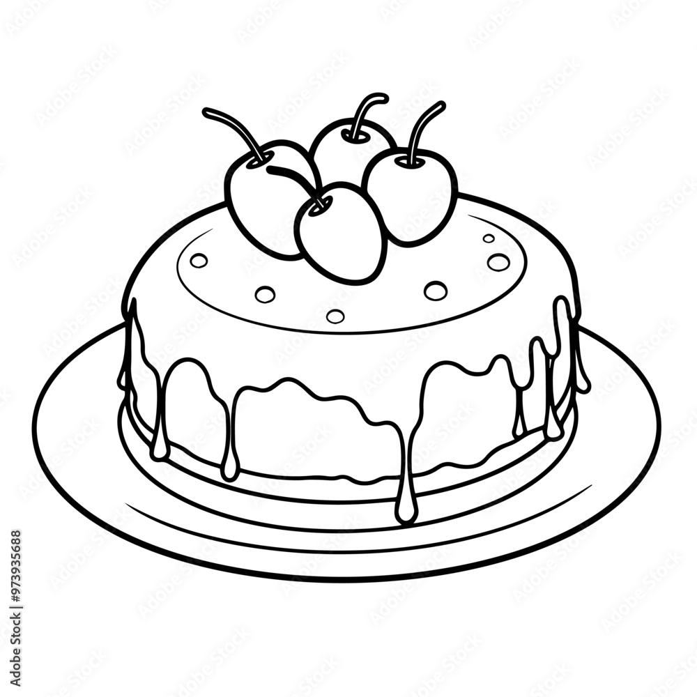 Clean vector outline of a cake icon for versatile applications. Clean vector outline of a cake icon for versatile applications.