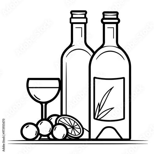 Minimalist vector outline of a drink icon for versatile use.