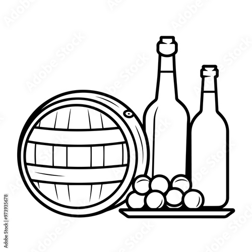 Minimalist vector outline of a drink icon for versatile use.