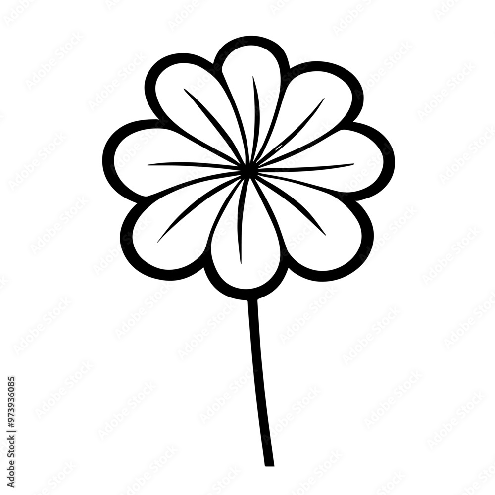 Clean vector outline of a flower icon for versatile applications. Clean vector outline of a flower icon for versatile applications.