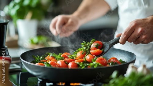 Apricot cooked in a skillet with spices, showcasing a flavorful dish.