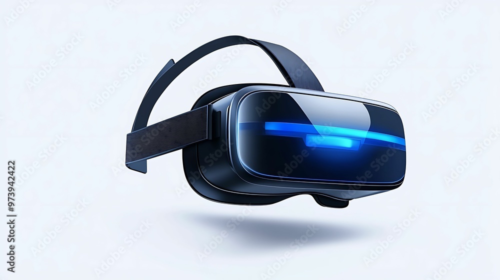 High-Tech VR Headset with Detailed Lenses on White Background for Immersive Experience and Clear Visuals High-Tech VR Headset with Detailed Lenses on White Background for Immersive Experience and Clear Visuals