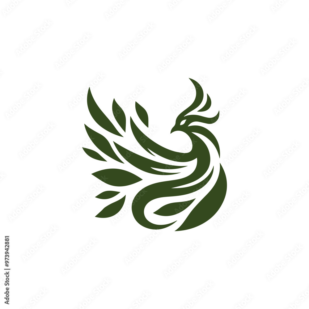 Obraz premium Nature leaf phoenix logo