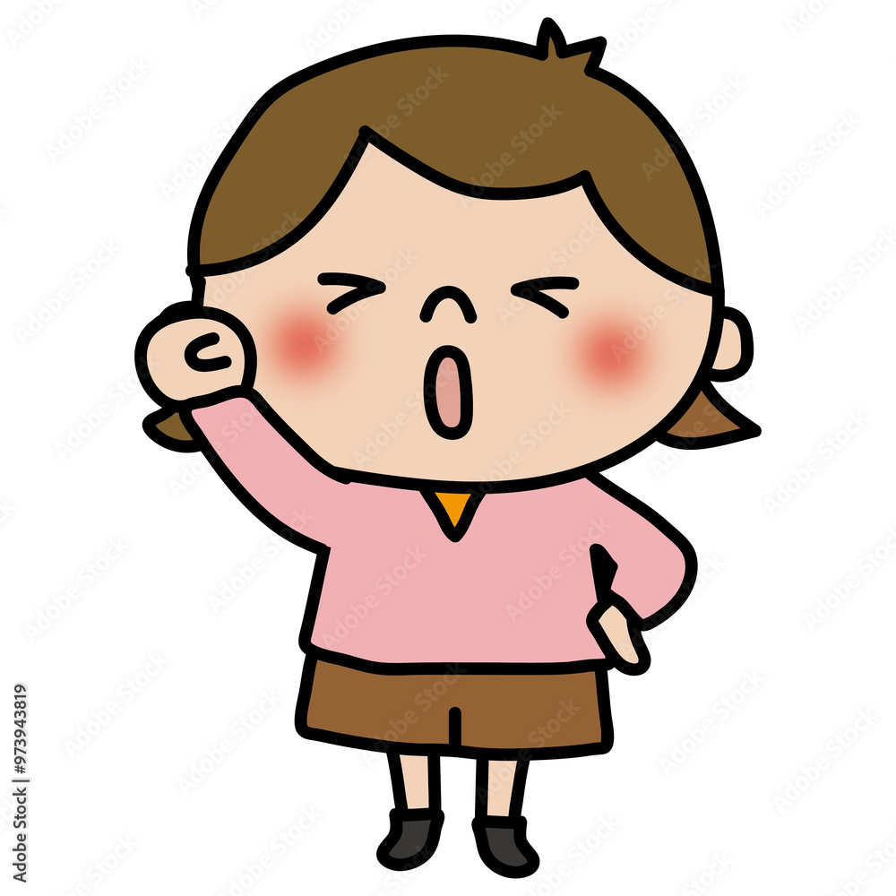 ガッツポーズをする子供(女の子1) ガッツポーズをする子供(女の子1)