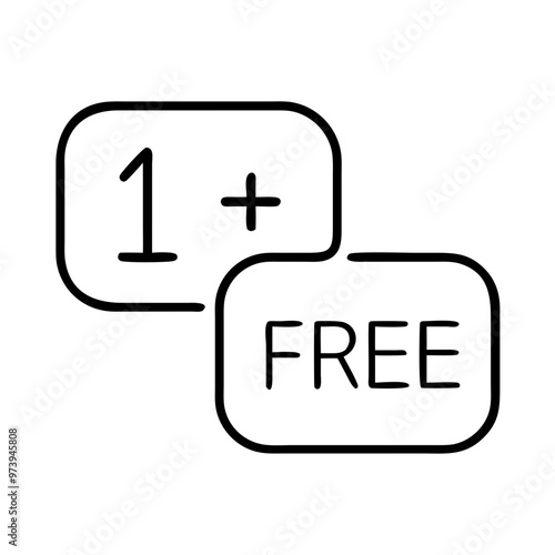 One Plus Free Icon On A Transparent Background, Promotional Tags 