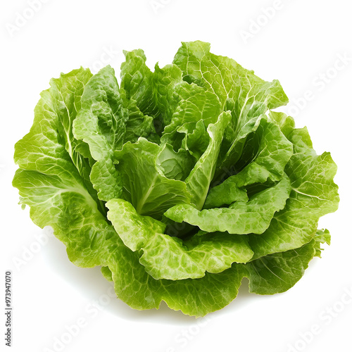 Green butterhead lettuce isolated on white background