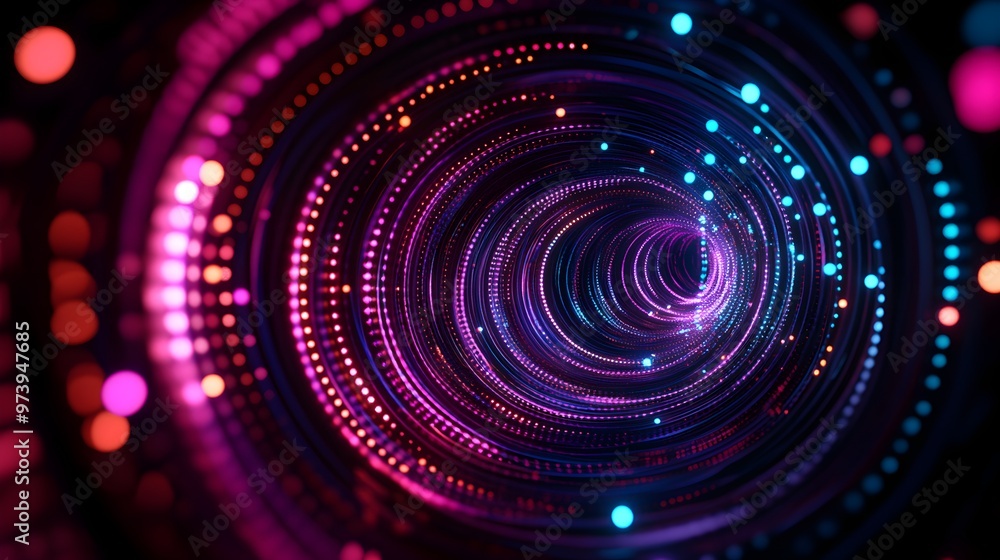 Swirling lines and dots, vibrant neon colors, futuristic design, holographic sheen, seamless pattern, 3D rendering. Swirling lines and dots, vibrant neon colors, futuristic design, holographic sheen, seamless pattern, 3D rendering.