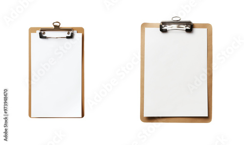 Blank clipboard clip board on tansparent background, cut out png photo