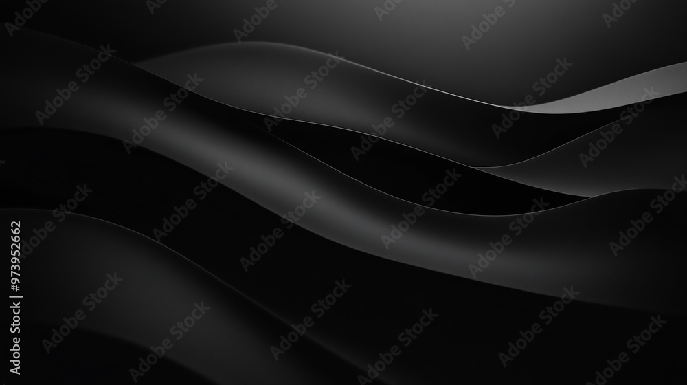 Black Wool Fabric Texture. Elegant black satin silk with waves, abstract background. Black Wool Fabric Texture. Elegant black satin silk with waves, abstract background.