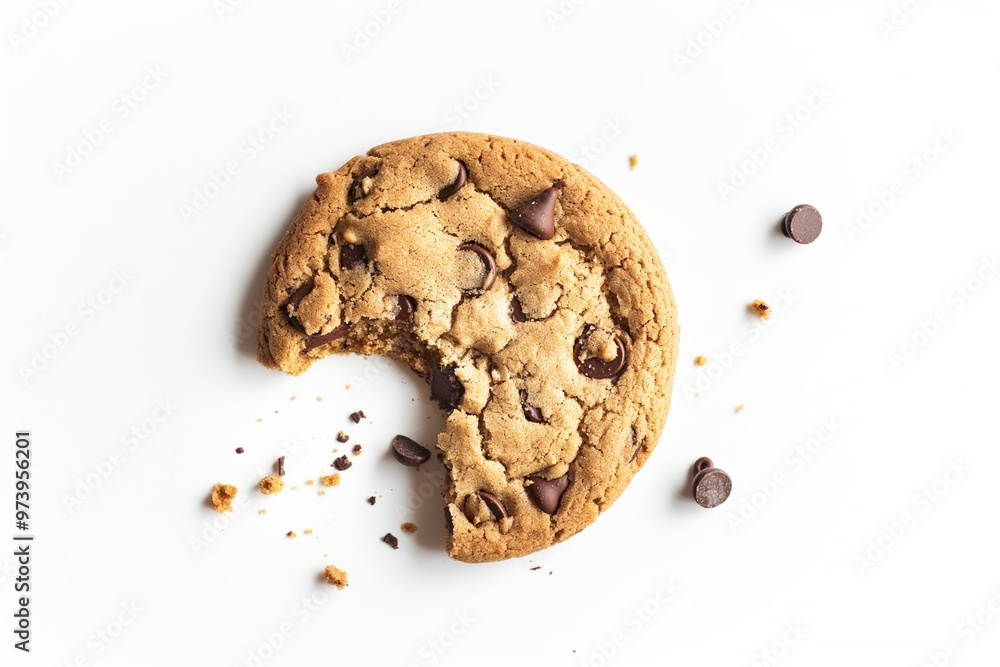 Chocolate chip cookies on isolated background Chocolate chip cookies on isolated background
