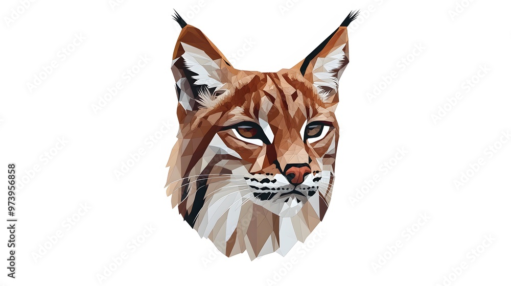 A Low-Poly Illustration of a Lynx's Head A Low-Poly Illustration of a Lynx's Head