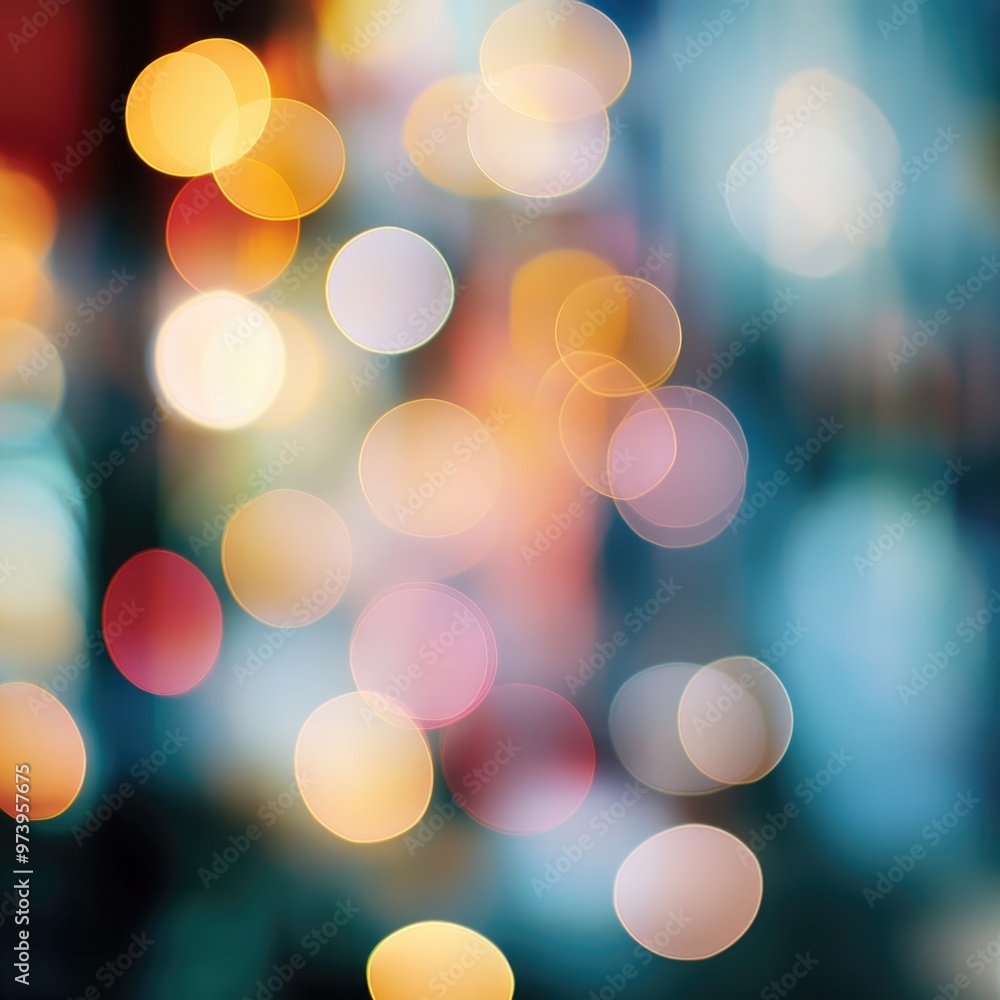 Obraz premium Blurred Christmas lights background with festive holiday bokeh and ornaments 