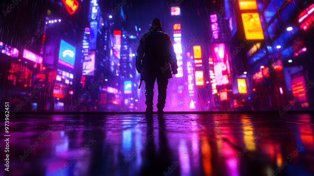 A robotic housekeeper polishing a transparent window in a sci-fi city, with glowing holographic billboards and towering futuristic buildings mirrored in the glass, digital art, high detail A robotic housekeeper polishing a transparent window in a sci-fi city, with glowing holographic billboards and towering futuristic buildings mirrored in the glass, digital art, high detail