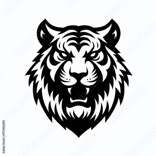 a tiger head silhouette illustration 