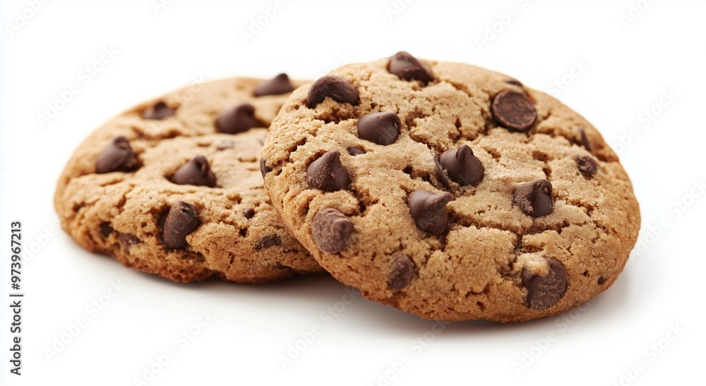 Chocolate chip cookies on a white background Chocolate chip cookies on a white background