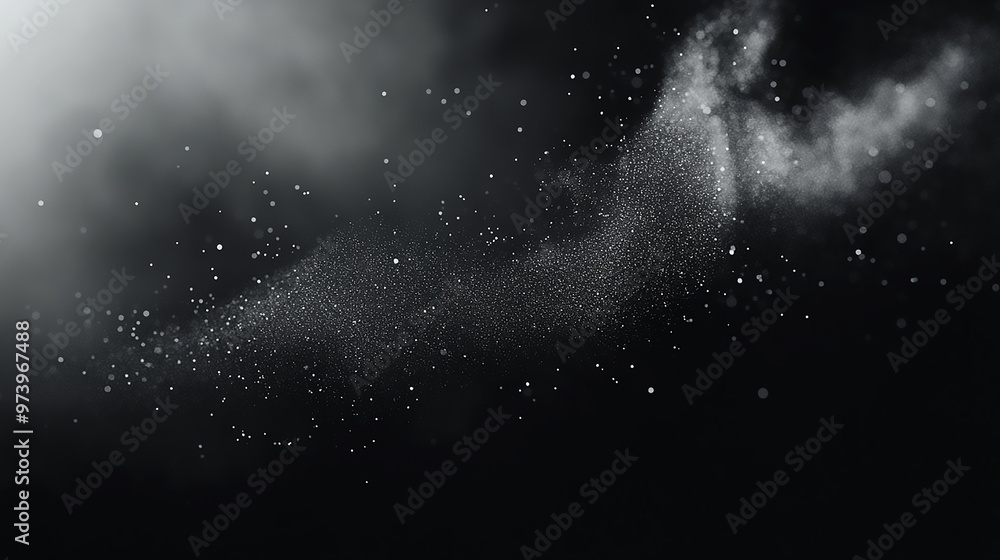 Obraz premium Background with stars White powder exploding isolated on black
