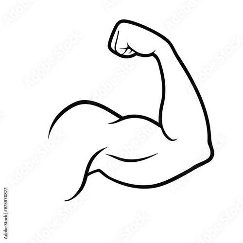 Strong Biceps Vector Health and Fitness Symbol.