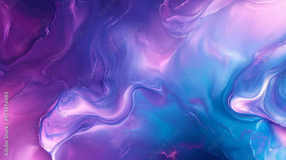 Fototapeta premium A vibrant, swirling cosmic scene with clouds and stars in a colorful space